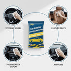 Car Cleaning Wipes, Multipurpose Vehicle Interior Surface Wipes, Soft Disposable Cleaning Cloth for Car Dashboard Seat Door Panel Glass Dust & Stain Removal