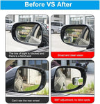 360-Degree Adjustable Frameless Blind Spot Mirror, HD Glass Convex Lens Reversing Auxiliary Mirror 2pcs (Rectangle)