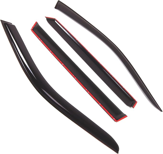WD2-519 Dark Smoke 4 Pcs Set Window Visor (Outside Mount) Deflector Rain Guard Compatible with 2007-2013 BMW X5