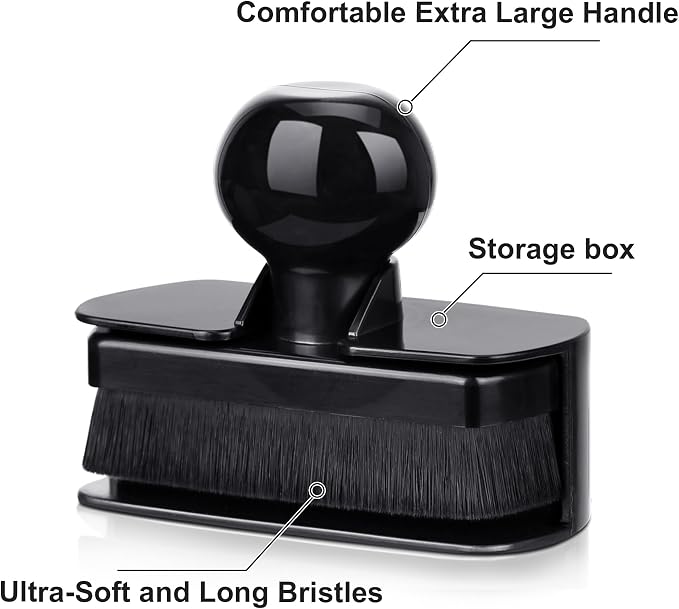 Car Tire Shine Applicator,Large Vegan Tire Shine Brush - Automotive Tire Dressing Applicator Brush with Storage Stand for Tire Detailing & Car Wash Kit, Black, 3.6 Inch Length (Black)