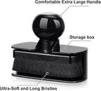 2pcs Large Car Tire Shine Applicator,Vegan Tire Shine Brush - Automotive Tire Dressing Applicator Brush with Storage Stand for Tire Detailing & Car Wash Kit, 3.6 Inch Length (Black)