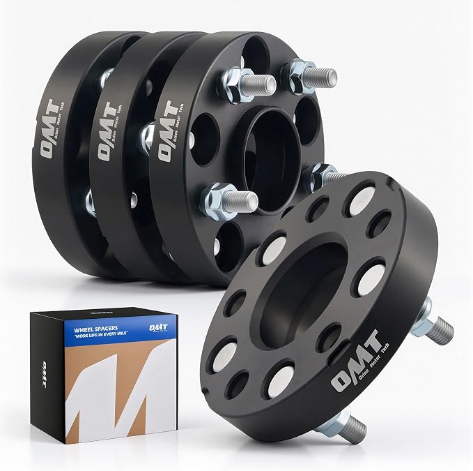 5x4.5 Hub Centric Wheel Spacers, 1" Black Wheel Spacers with M12x1.5 Studs Compatible with Honda Accord Honda Civic Honda CRV Acura RSX Acura TL, 64.1mm Bore Wheel Spacer Kit, 4pcs