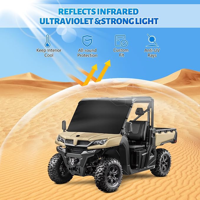 600D UTV Windshield Snow Cover Compatible with CFMOTO UFORCE 1000/1000 XL 2019-2026 Full Size, Transport Windshield Protector for Ice and Snow