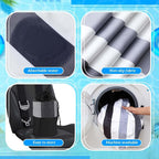 Car Seat Towel Covers with Storage Bag, 63 x 32 Inch Universal Non Slip Waterproof Sweat Protector for Car Truck, Gym Swimming Running, Machine Washable(2 Pack,Black Vertical Stripes)