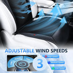 Cooling Car Seat Covers with Blowing & Suction, 12V-24V Cooling Ventilated Car Seat Cushion with 8 Turbo Fans 3-Speed Adjustable Universal Fit for Car SUV Truck Van for Summer Driving
