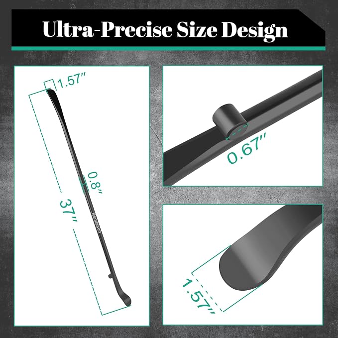 2 PCS Tire Mount and Demount Iron, 34645 Tire Iron, Tire Bars for Semi Tires, Tire Changing Tools, Semi Truck Tire Tools, 37In, 3/4 in, Black