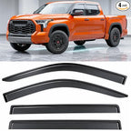2022-2026 Tape-On Rain Guards for Toyota Tundra CrewMax Side Window Visor Deflectors SR SR5 Limited Platinum TRD Pro Capstone i-Force MAX Tinted Protectors 2023 2024 2025