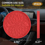 ME.FAN Car Coasters for Cup Holders [4 Pack] - 2.75In Silicone Auto Mug Mats - Universal Non-Slip Recessed Car Interior AccessoriesRed