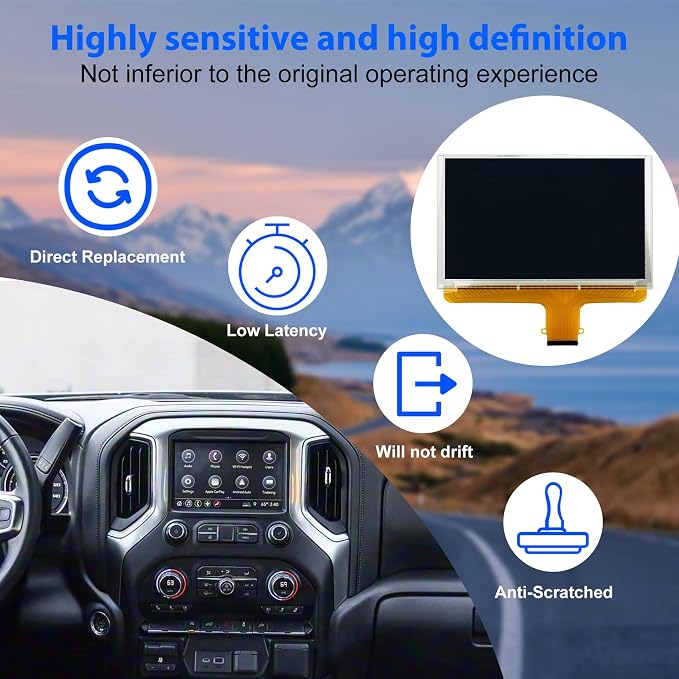 8" DJ080PA-01A LCD Touch Screen Replacement, Digitizer Screen Radio, Compatible withs Chevy, Suburban, Tahoe, Colorado, Silverado, GMC Yukon, Canyon, Sierra, Acadia.etc Mylink 8-inch Touchscreen