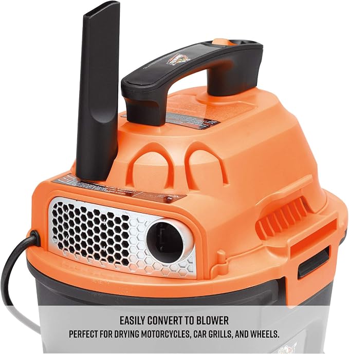 AA255, 2.5 Gallon 2 Peak HP Wet/Dry Utility Shop Vacuum, Orange