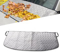 Car Windshield Cover, Anti-aging Windshield Cover for Leaves Waste Paper Rain and Snow, Sunproof & Scratchproof Vehicle Front Wiper Slot Protective Shield, for Most Cars (Silver)