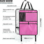 Hot Pink Car Seat Organizer for Kids Backseat Kick Mat with Adjustable Strap Back Seat Protectors for SUV Cars Vehicle 2 Pcs