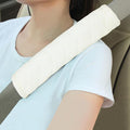 Soft Auto Seat Belt Cover Seatbelt Shoulder Pad Cushions 2 PCS for a More Comfortable Driving Universal Fit for All Cars and Backpack Off White
