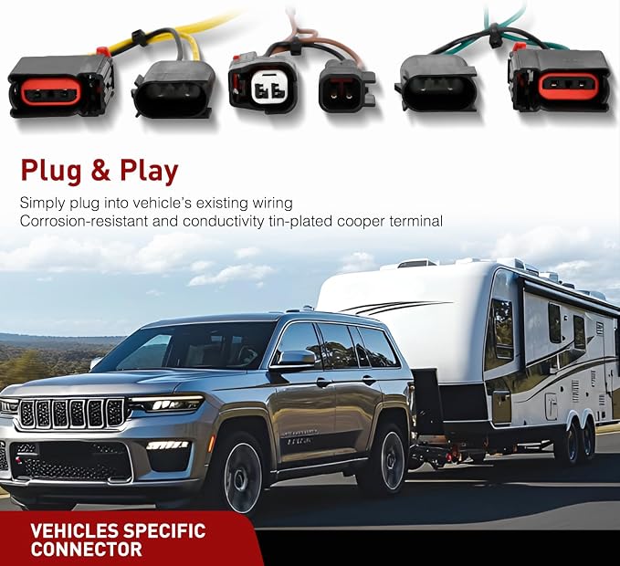 4 Pin Trailer Wiring Harness Kit 56426 Vehicle Standard 4 Way Connector Custom for 2014 2015 2016 2017 2018 2019 2020 2021 Jeep Grand Cherokee 2022 Grand Cherokee WK Simple Fit Hitch