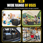 Car Trunk Organizer - Split Design Collapsible Small Trunk Organizer with Reinforced Handles for Groceries, Car Storage Organizers for SUV Auto Truck Van with Non Slip Bottom (Black, 2Pack)