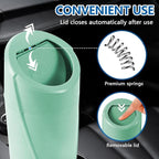 Mini Car Trash Can with Lid, Portable Garbage Can for Car, Leakproof Cup Holder Automotive Garbage Bin with 2 Rolls of Trash Bags, Small Trash Storage Can for Car Home Office(Light Green)