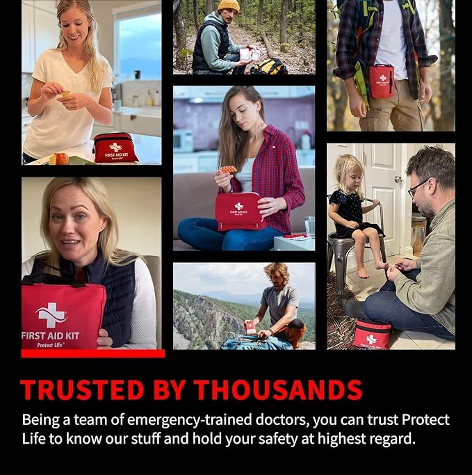 Survival First Aid Kit for Home/Business, Camping Survival Kits | Mini Travel First Aid Kit | Camping Equipment | Small Kits for Car | Outdoor Emergency Survivals Pack - 160pcs
