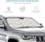 Windshield Sun Shade Botanical Leaf Butterfly Mushroom Car Front Window Sunshade Cover for Truck SUV Blocks UV Rays Automotive Visor Interior Protector 51 x 27.5 inch