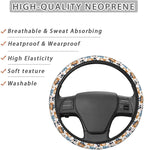 Bear Pirates Anchors Steering Wheel Covers Anti-Slip Elasticity Car Accessories Steering Wheel Protector Universal 15 Inch for Cars SUV Vehicle Truck