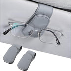 Sunglasses Holders for Car Sun Visor, Leather Eyeglasses Hanger Mounter, Magnetic Glasses Holder and Ticket Card Clip, Auto Interior Accessories Universal for SUV Pickup Truck