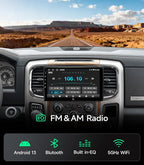 Car Radio Stereo for Dodge Ram 1500 2500 3500 13-18, CarPlay Android Auto | 10.2-inch HD touchscreen, 64G storage, 5G WiFi GPS, wireless phone link, Bluetooth FM AM SWC, plug-and-play, HD backup camera