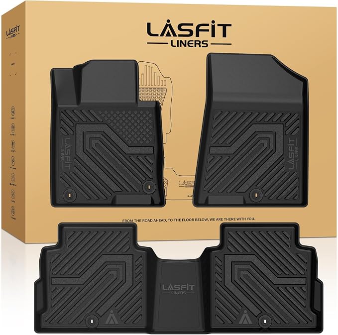 Floor Mats for Hyundai Sonata Gas & Hybrid 2019 2018 2017 2016 2015 & KIA Optima 2016-2020, All Weather TPE Custom Fit Car Accessories Floor Liners 1st & 2nd Row Car Mats, Black
