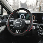 Auto Car Steering Wheel Cover for Hyundai,Tucson,Sonata,Elantra,Santa Fe,Genesis,Sonata Hybrid,Azera,Venue,Kona, 14.5-15 inches(Red-Standard Size)