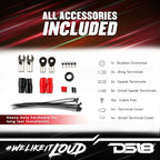 AMPKIT0 0 Gauge CCA Complete Amp Wiring Kit - Amplifier Install Wiring 1/0 Ga Amp Kit Pro Installation Cables Up to 3500 Watts with ANL Fuse Holder 250A