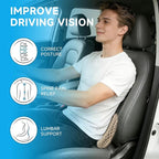 Car Seat Cushion - Memory Foam Seat Pad for Sciatica & Lower Back Pain Relief - Driving Cushion with Breathable Mesh Cover - Road Trip Essentials for Drivers (3D Beige)