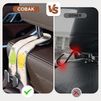 CoBak Purse Hook for Car - Universal Premium Stitched Leather and Aluminum-Magnesium Alloy Double Car Seat Back Storage Hook for Purses, Handbags, Bags (2 Pack),Fruit Play