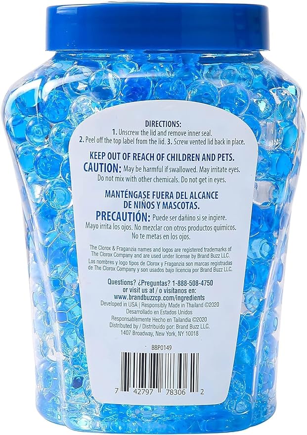 Fraganzia Crystal Beads Air Freshener, Long Lasting Room Deodorizer and Odor Eliminator Gel Beads to Freshen Home, Car, or Office, Morning Sky Scent, 12 Fl Oz