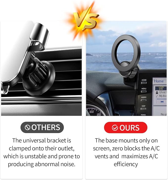 Car Phone Holder for Toyota Camry/ Hybrid 2021-2024 Accessories 9" Screen | Magsafe Magnetic Cell Phone Mount Clip Compatible with iPhone, 3D fit Stable Dashboard GPS Navigation Bracket Cradle Stand