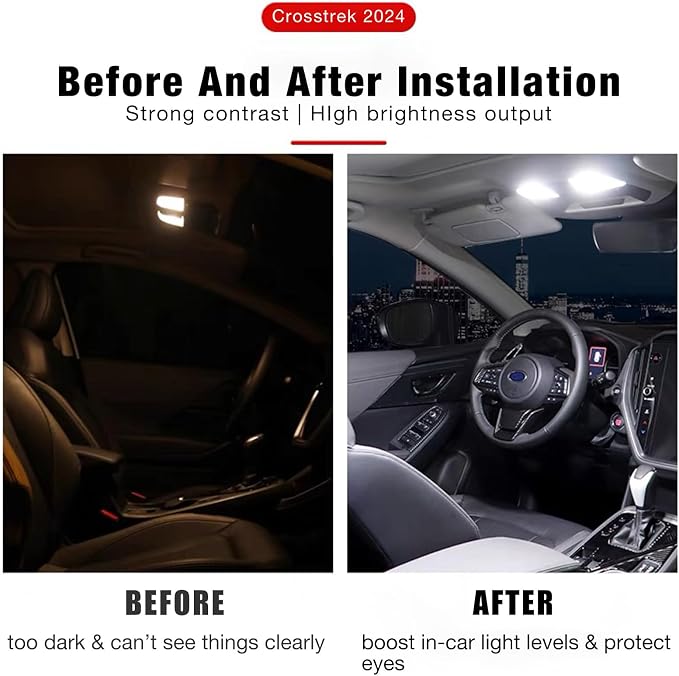 led interior lights kit Compatible With Subaru Crosstrek Accessories | Compatible With 2024 2025 2026 Subaru Crosstrek impreza Accessories White Interior LED Lights Kit + Install Tool