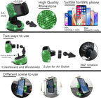 27 PCs Green Bling Car Accessories Set for Women, Steering Wheel Covers Universal Fit 15 Inch, Bling License Plate Frame, Bling Phone Holder, Bling Car Coasters (Green Diamond)