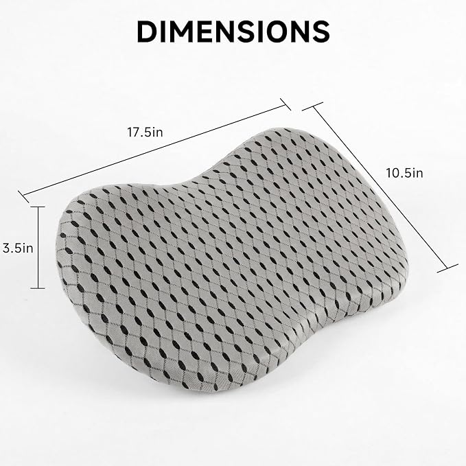 Car Seat Cushion - Memory Foam Seat Pad for Sciatica & Lower Back Pain Relief - Driving Cushion with Breathable Mesh Cover - Road Trip Essentials for Drivers (3D Gray)