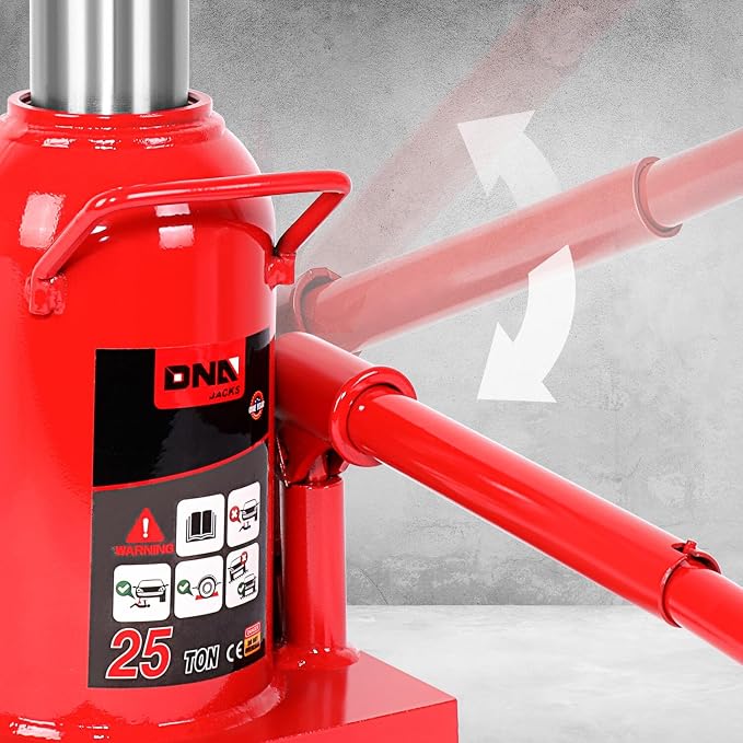 25 tons / 55115 lbs Lifting Automotive Welded Hydraulic Bottle Jack for Repair Vehicle, Pickup, Truck, w/Manual Handle, Red,TOOLS-00363