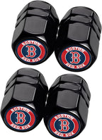 for Boston Red Sox Baseball Fans Car Keychain with Tire Valve Caps, Car Keyring and Valve Stem Caps Compatible with Key Fob Holder, Delicate Gifts for Men Women, Red Sox