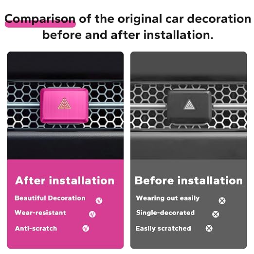 Polodunn for Honda Civic 2022-2025, for Accord/HRV/CRV 2023-2025, for Acura Integra 2023 2024 - Hazard Warning Light Push Button Cover, Emergency Flashers Trim Accessories (Rose Red)