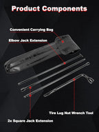 Spare Tire Tool Kit with Spare Tire Jack Handle and Wheel Lug Wrench Compatible with 2005-2019 Frontier, 2004-2019 Titan, 1996-2019 Pathfinder, 2005-2015 Amanda Xterra Spare Tire Removal Tool Kit