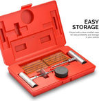 50002L -35 Piece Tire Repair Universal Heavy Duty Tire Repair Kit with Plugs, Fix A Flat Tire Repair Kit, Ideal for Tires on Cars, Trucks, Motorcycles, ATV Roadside Emergency, Tire Plug Kit