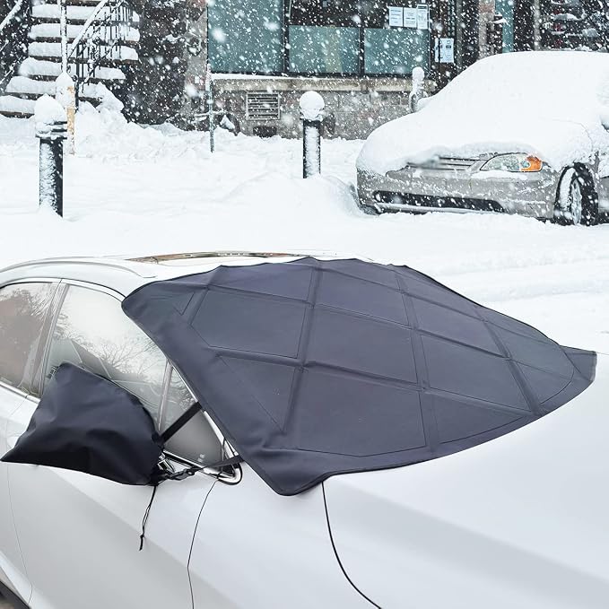 Snow Windshield Cover Compatible with 2011-2020 Hyundai Elantra, Custom-fit Windshield Cover for Snow, Ice and Frost, Comes with Rear Mirror Cover