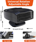 NEW Car Heater,Portable 12V Car Heaters & Defroster,Fast Heating & Cooling Fan,Plug In Car Heater for Windshield Defogger with 360° Rotary Car Heaters for Vehicle,Car,RV,SUV(WW-CH-01)