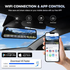360 Degree View 4 Channel Mirror Dash Cam Detached Camera for Cars，Dash Cam Front and Rear Side(Left,Right),12'' Rear View Mirror Camera1080Px4,WiFi,Night Vision,GPS,Parking Monitor,Free 128GB Card