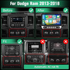 4Core Car Radio Stereo for Dodge RAM 1500 2500 3500 2013 2014 2015 2016 2017 2018 with Android 13 Wireless Carplay Android Auto 5GWiFi Bluetooth 2G Ram 64G ROM(Fit Manual AC)