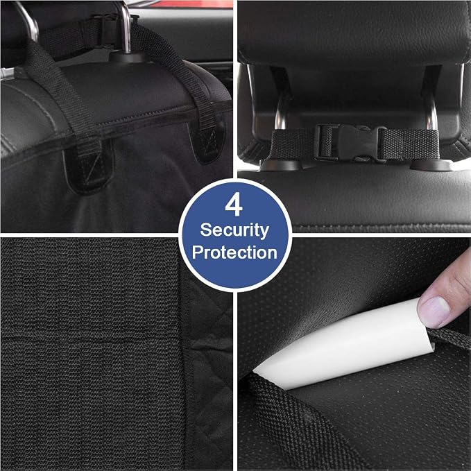 Dog Car Seat Cover 2 Pack, Waterproof Front Seat Car Cover for Cars, Trucks, and Suvs, Pet Front Cover for Cars, Nonslip Dog Seat Cover, Black
