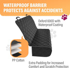 Black Car Rear Seat Cover for Dogs, Durable Waterproof & Scratch Resistant Vehicle Backseat Protector, Nonslip Dog Accessory & Pet Protection for Back Seats, Machine Washable