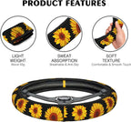 Marine Seashells Steering Wheel Covers Corals Universal 15 Inch Car Wheel Cover,Anti-Slip Breathable Car Accessories Protector Fit for Trucks,Sedans,SUVs,Vans