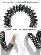 Car Carplay Cable 2Pack Coiled USB A to USB C Fast Charge Cord for iPhone 17/16/15/Plus/Pro Max/MacBook Pro, Auto Retractable iPhone Car Cord Grey