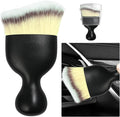 Car Detailing Brush, Curved Soft Bristles Auto Removal Dust Collectors, Universal Vehicle Dashboard, Air Conditioner Vents etc Interior Cleaning Tool Accessories (Beige)
