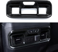 Car Rear Armrestbox Air Outlet Vent Sticker ABS Carbon Fiber Decal Interior Trim Cover for 2019-2025 Chevy Silverado | for GMC Sierra 2019-2021 1500 2500 3500 HD Accessories